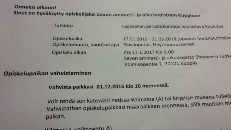 Reklamaatio koulutuksien tasoista…